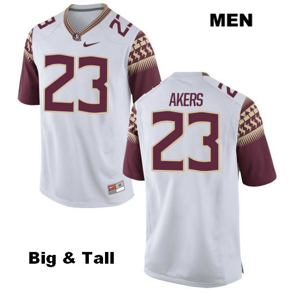 Men's NCAA Nike Florida State Seminoles #23 Cam Akers College Big & Tall White Stitched Authentic Football Jersey UZU2469EJ